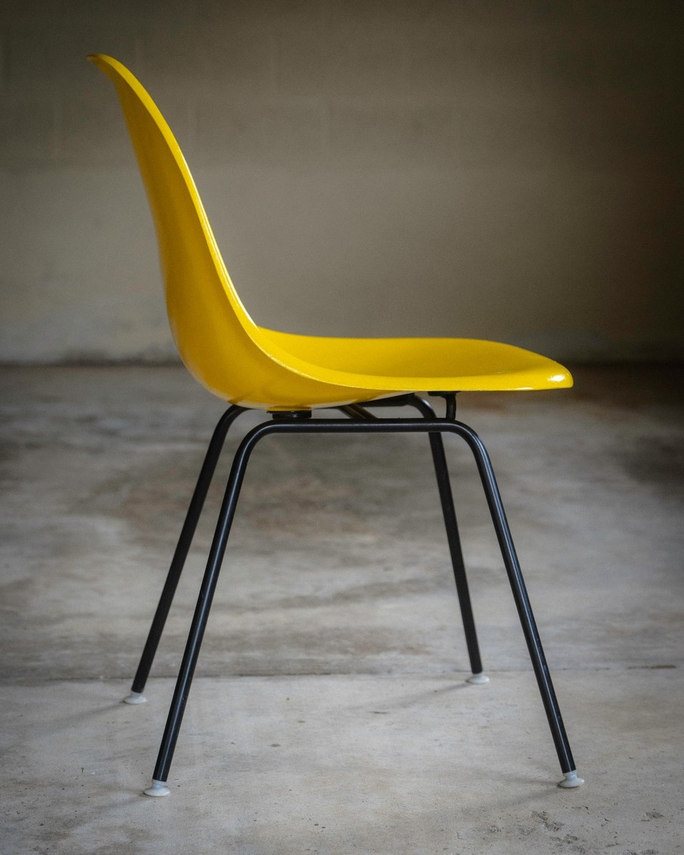 Vintage Herman Miller Eames Yellow Side Shell Chair | eBay