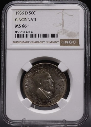 1936-D Cincinnati Musical Center Silver Commemorative Half Dollar NGC MS66+