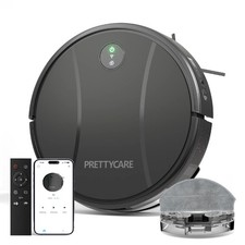 Prettycare C2 2 in 1 Robot Vacuum and Mop Combo Cleaner, Black