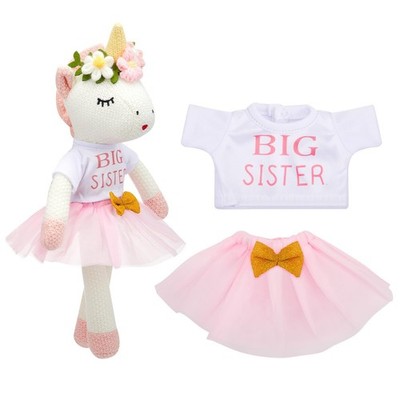 Blueweenly Big Sister Gift For Girls 17 Inches Unicorn Stuffed Plush Ballerina