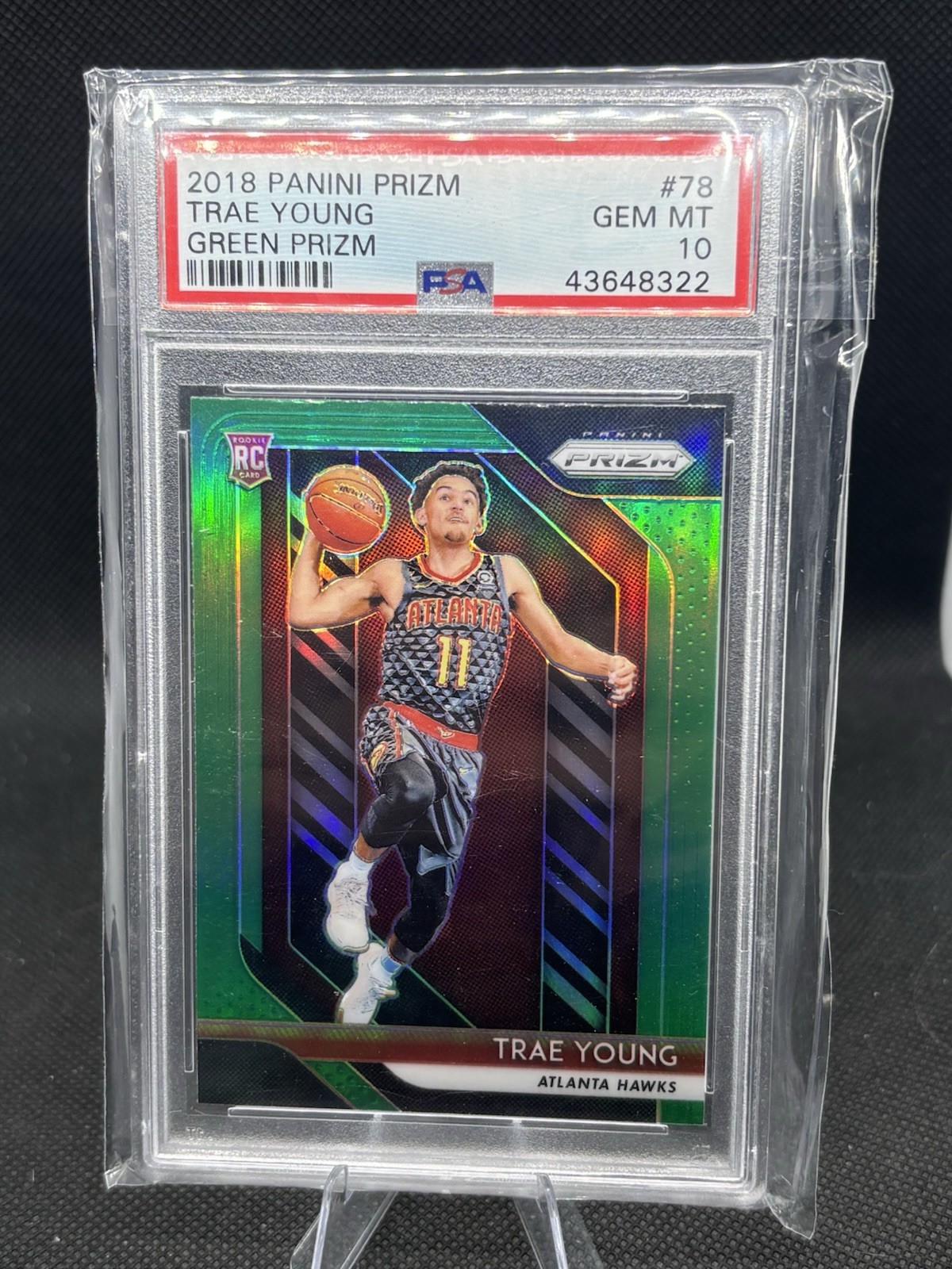 2018 Panini Prizm Trae Young Green Prizm PSA 10 RC #78 Rookie