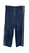 Abercrombie Fitch Mens Track Pants Activewear Y2K Nylon Baggy Lined Navy Large