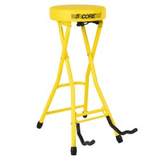 5Core Guitar Stool 3.15" Chair Foldable Music Seat w Foot Rest & Guitar Stand