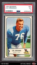 1954 Bowman #85 Lou Creekmur Lions SHORT-PRINT HOF William&Mary PSA 5 - EX