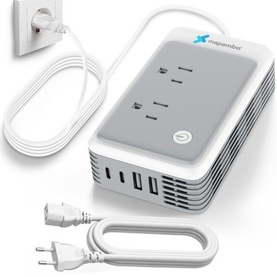 220V to 110V Voltage Converter US to Europe for Curling Iron and Hair Straigh...