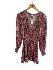 NWT Aerie Women's Long Sleeve Floral V Neck Sundress - Small
