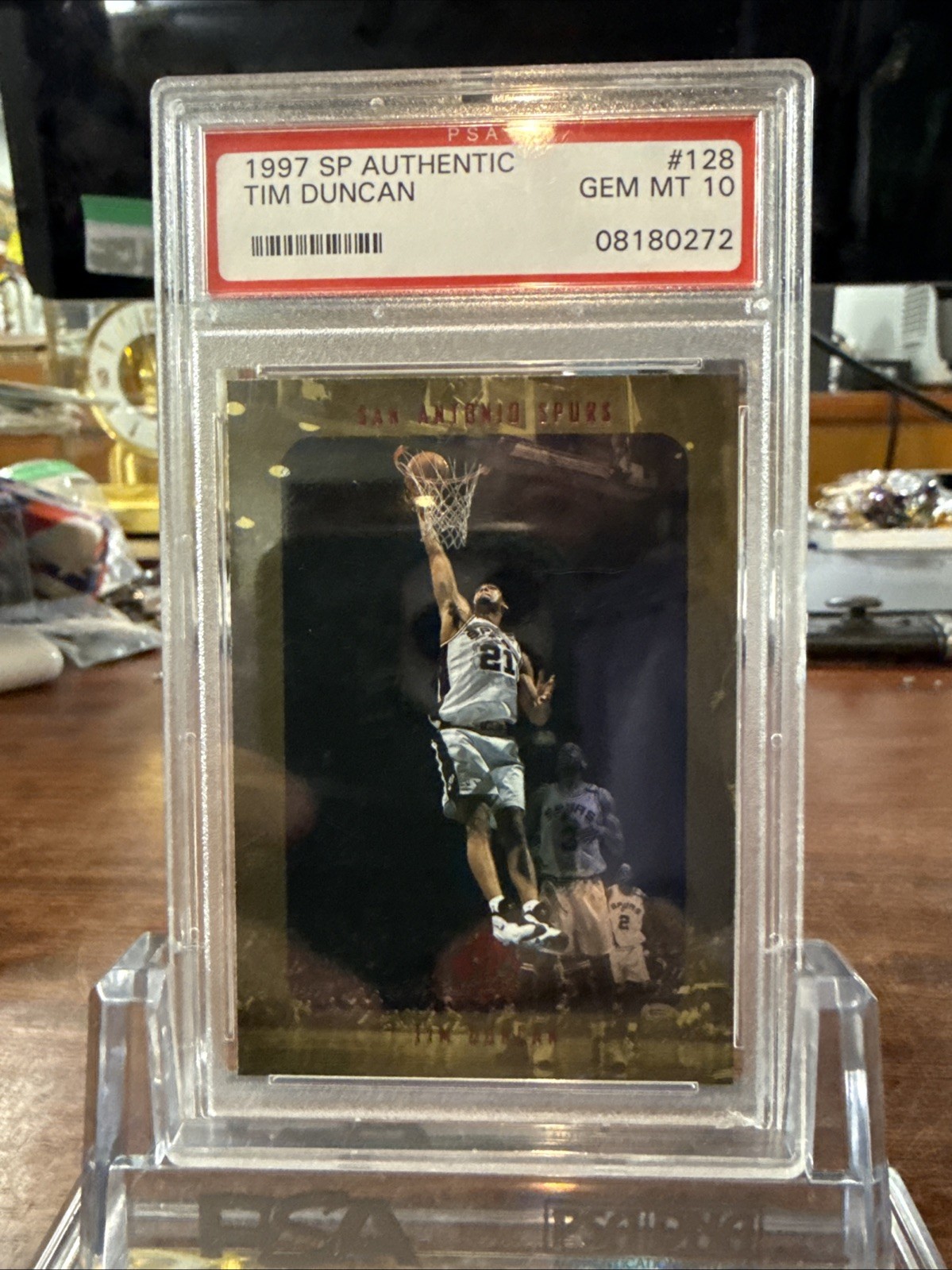 1997 SP Authentic #128 Tim Duncan PSA 10 RC Rookie Spurs