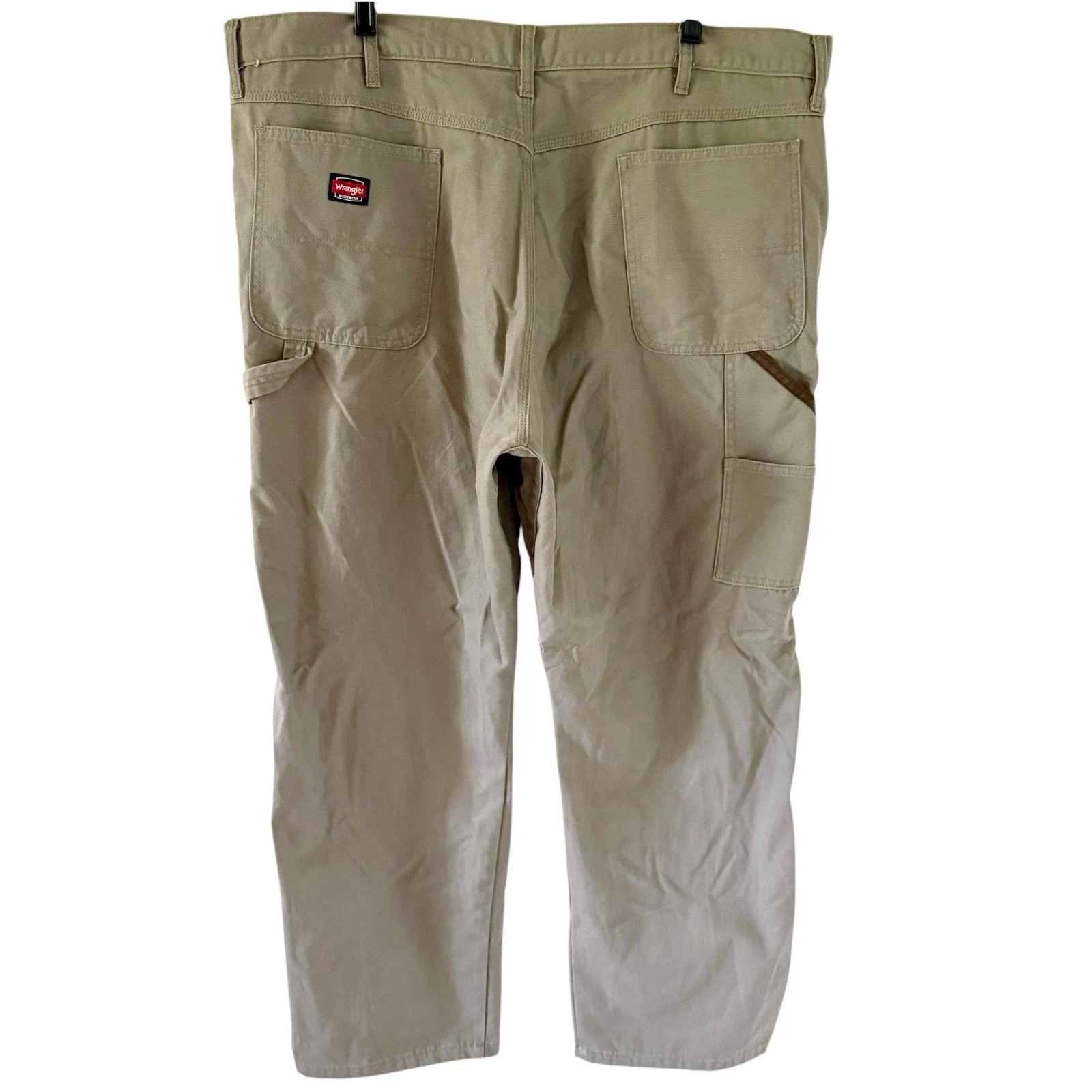 Men's 42x30 WRANGLER Workwear Beige Canvas Carpenter Work Pants 112345580