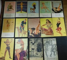 MUTOSCOPE RISQUE ARCADE CARDS PIN-UP GIRLS GIL ELVGREN 1940'S LITHO 5.25 X 3.25