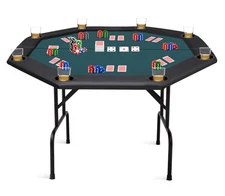 ZivPlay Poker Table Foldable Texas Holdem Poker Table Portable with Folding Legs