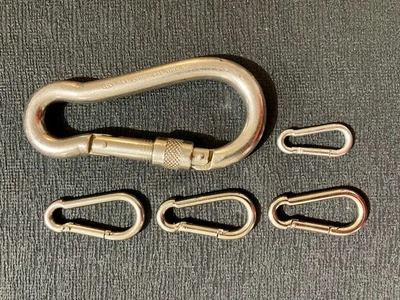 LOT DE 5 MOUSQUETONS LE GROS MAX 2000 INOX TBEG à voir - Photo 1/2