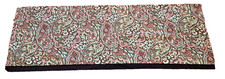 Pink Floral Boho Curtain Valance Brown Trim Paisley Swirl Cottage Modern 14x39