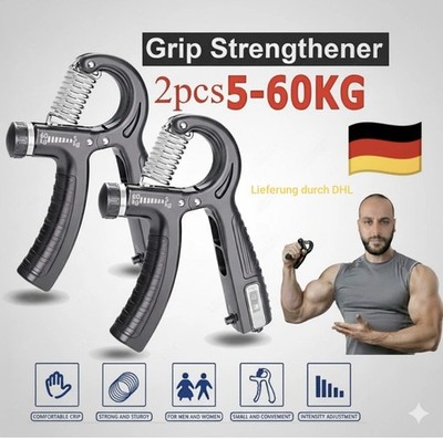 2X Handtrainer Fingertrainer Unterarmtrainer Fingerhantel Handexpander 5-60KG