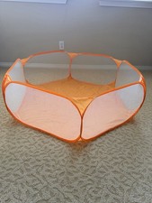 Orange Foldable Toddler Playpen Kids Ball Pit 40 in Floor / 14 in Wall