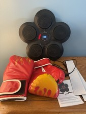 Boxing Training Pad w/Gloves Bluetooth Music Electronic Wall Mountable
