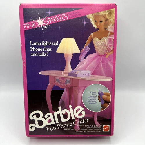Barbie Pink Sparkles Fun Phone Center Vintage 1990 Mattel Doll Accessories