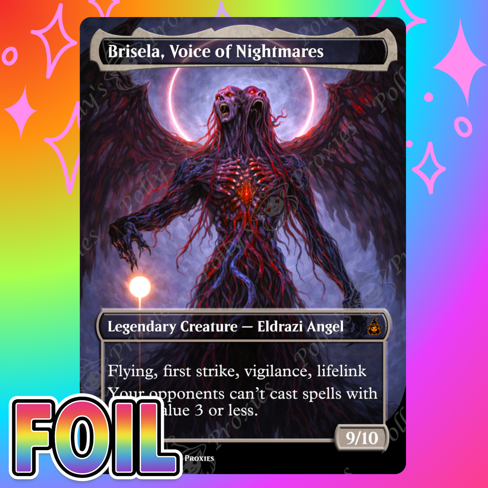 Brisela, Voice of Nightmares FOIL Proxy Card with Custom Fantasy Art Design