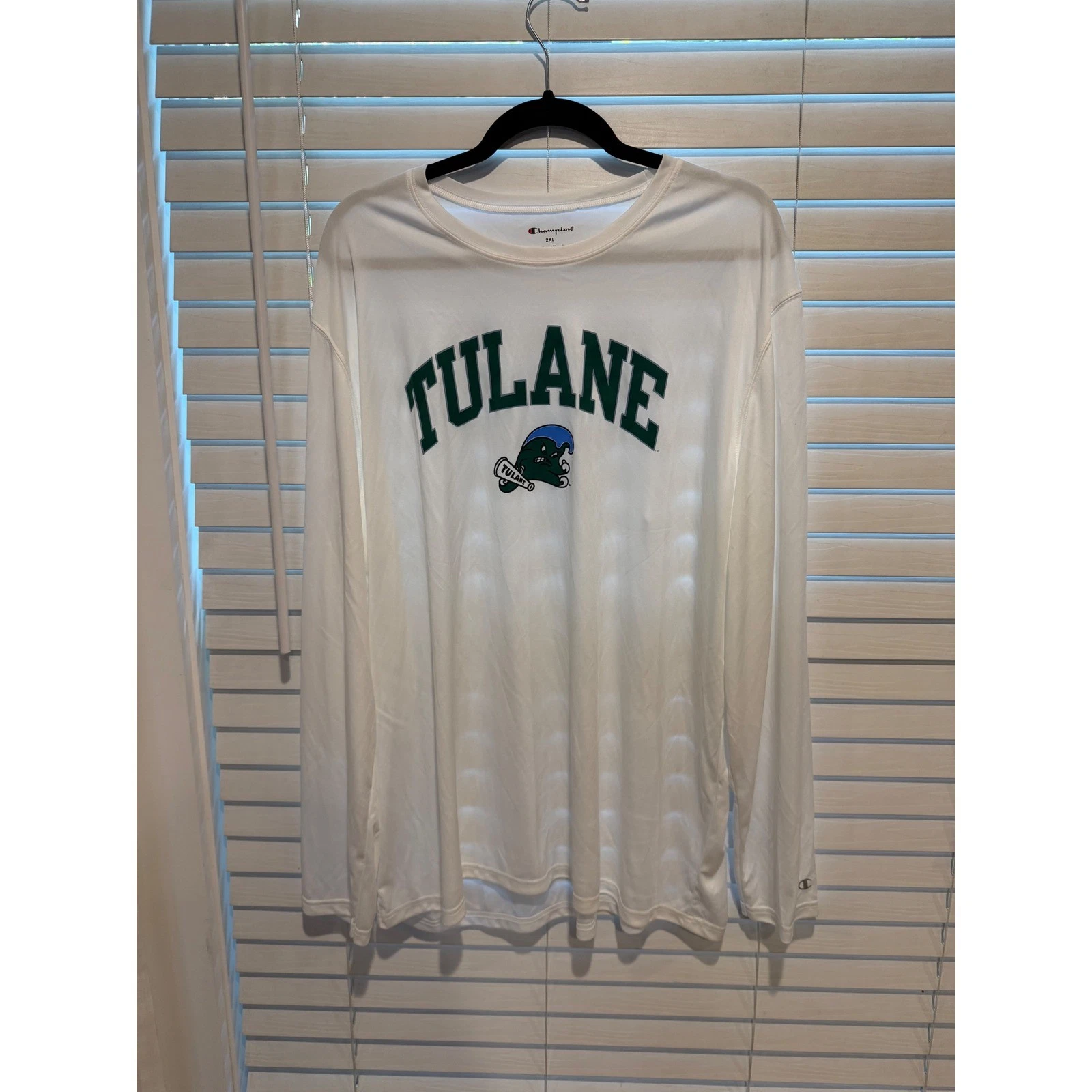 Champion Tulane University Green Wave Long Sleeve Performance Shirt Mens XXL