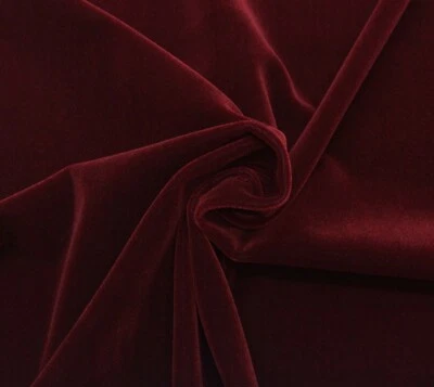 BEACON HILL DESIGNER PLUSH MOHAIR DARK SCARLET RED VELVET FURNITURE DRAPERY FABRIC BTY 55"W