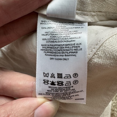 Pantalone donna Brooks Brothers taglia 14 100% lino leggero estivo foderato - Foto 15 di 15