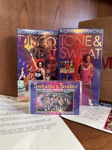 Richard Simmons VHS Lot Sealed Good Times Disco Sweat Toning Band Rope - Picture 2 of 7