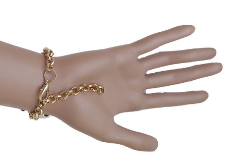 Fun Women Bracelet Gold Metal Chain Skeleton Skull Charm Jewelry Charming Groovy - Picture 10 of 12