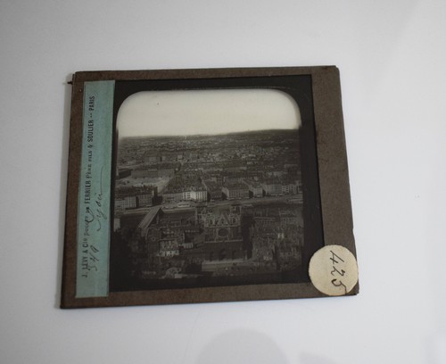 LYON EIN BLICK ÜBER DIE STADT UM 1870 ANTIK Magische Laterne Dia FOTO FRANKREICH - Bild 2 von 3