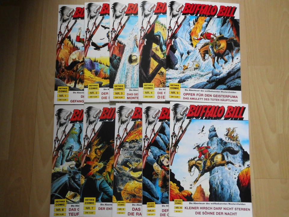 Buffalo Bill 1-10 Hansrudi Wäscher Hethke Konvolut Alben
