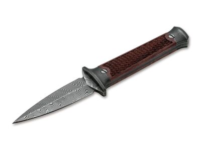 BÖKER P08 Damast Sammlermesser Feststehend Palisanderholz Lederscheide 121515DAM