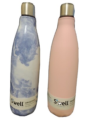 Set of two S'well 17 Oz Water Bottles Pink and Blue