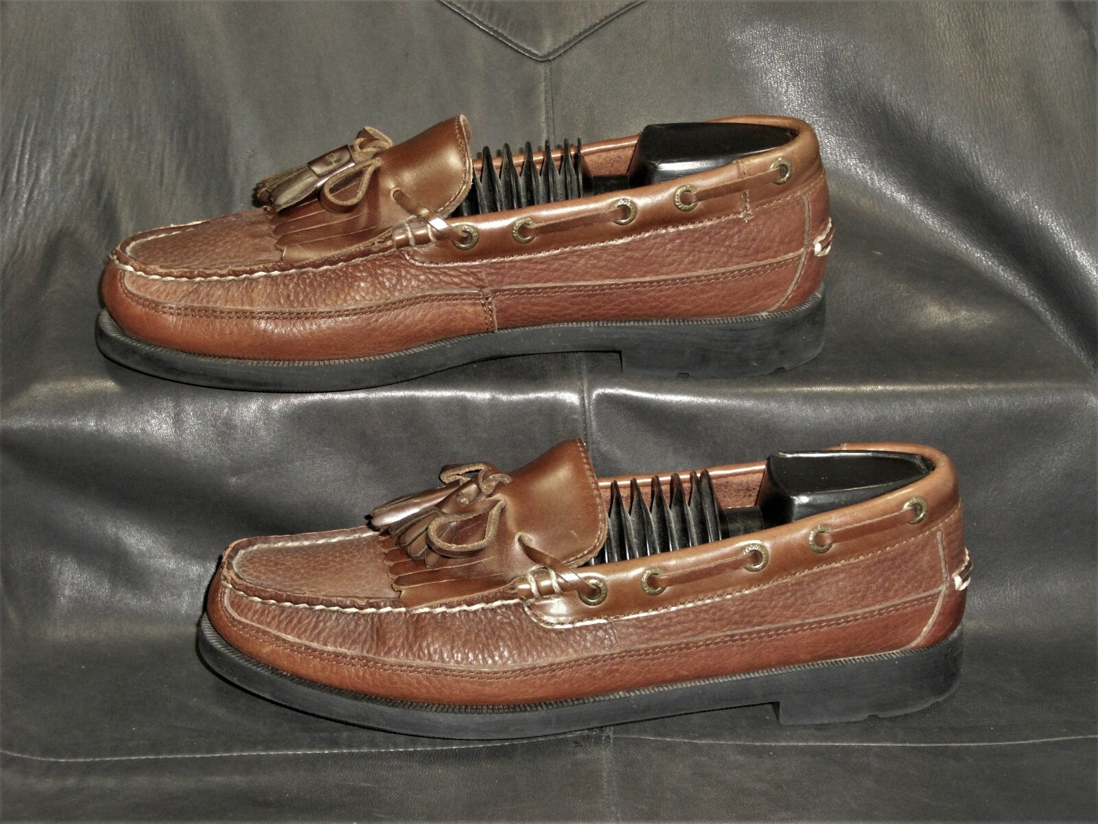 leather kiltie tassel loafer size 