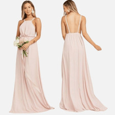 Show Me Your MuMu Amanda Maxi Dress Dusty Blush Crisp Pink Open Back