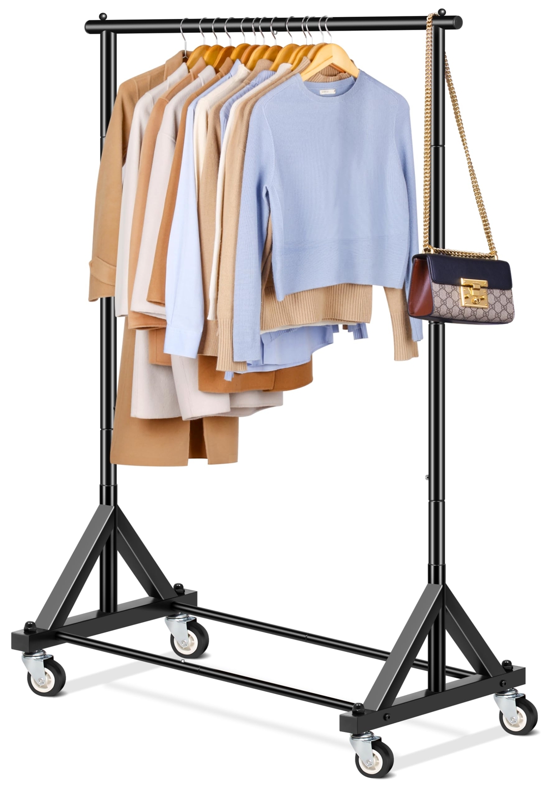 Heavy Duty Clothes Rack Rolling Clothing Racks for Hanging Clothes ...
