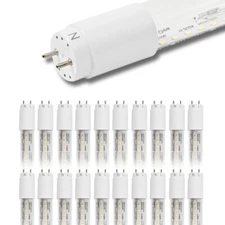 T8 T10 T12 20-Pack 4FT LED T8 Hybrid Type A+B Light Tube 24W Plug & Play 5000K