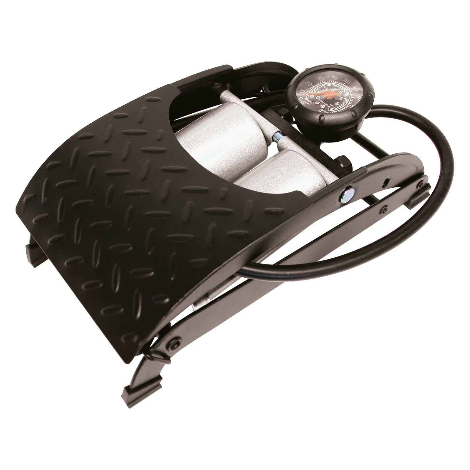 CARPOINT Premium Foot pump double for Tyres, Toys, Bikes, etc