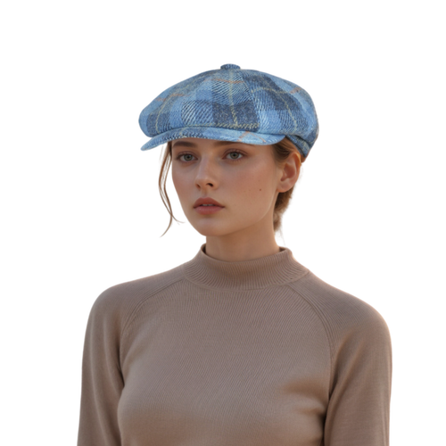 100% Scottish Wool Newsboy Cap – Plaid Flat Cap for Men & Women, Gatsby Style - Picture 14 of 18