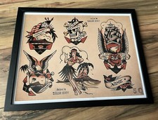 Sailor Jerry Vintage Tattoo flash Pin Up Art Print 11x14 FRAMED  Ready to Hang 