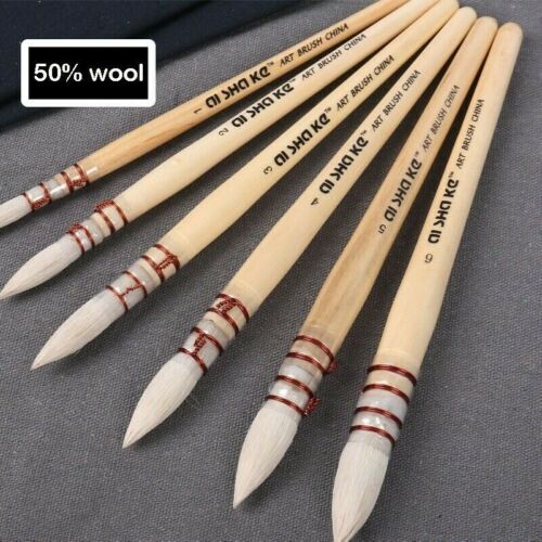 Handmade Wool Painting Brush Watercolor Acrylic Calligraphy Art Supplies Wooden - Picture 1 of 6