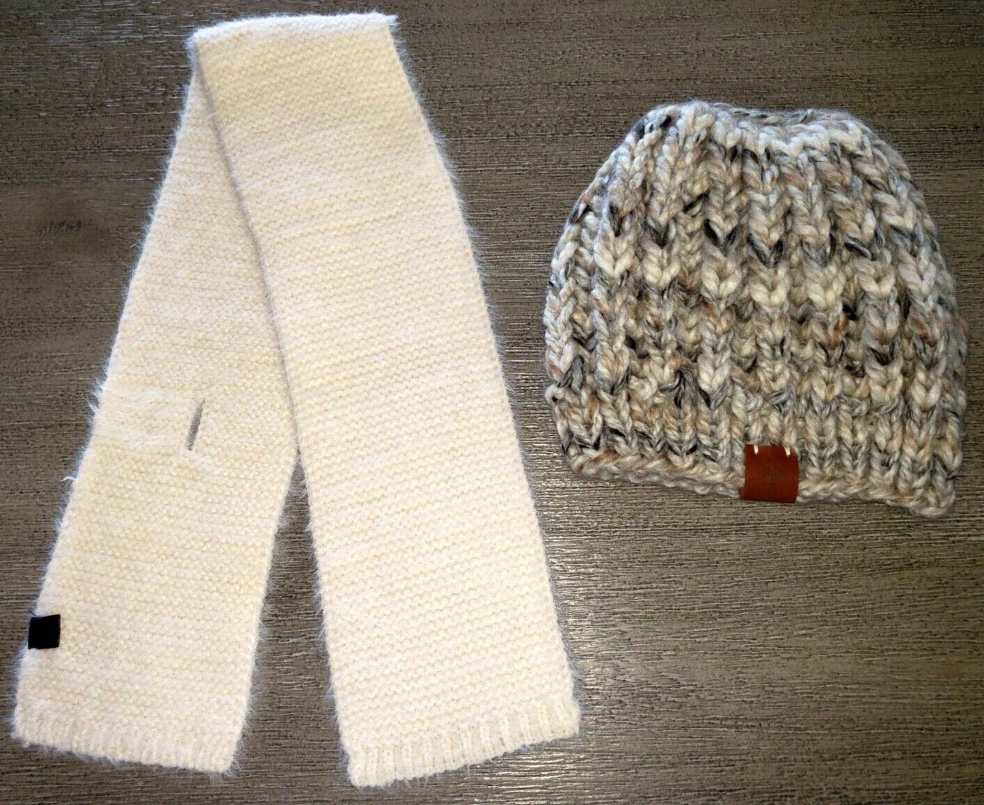 PONY CIARPA DONNA MAGLIA BERRETTO coda di cavallo apertura GRIGIO MARRONE CHIARO PASSANTE taglia unica CALINA