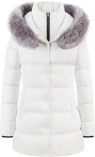 Women's Winter Snow Jacket Long Fur Puffer Coat Small Removable Faux Fur Trim