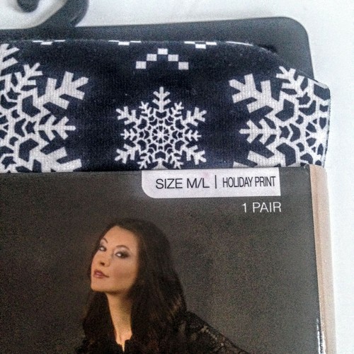 Leggings de lana West Loop para mujer de vacaciones copos de nieve invierno azul marino Fair Isle - Imagen 32 de 36