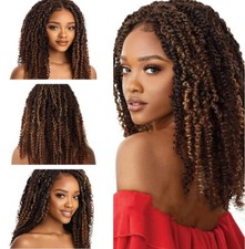 Brown Highlight Dreadlock Braided Wigs Kinky Twist Crochet Hair None Lace Soft