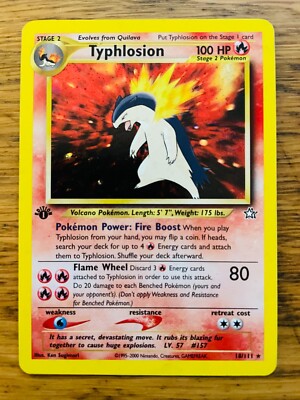 1st Edition Typhlosion (18/111) Holo Neo Genesis Set Pokemon Card