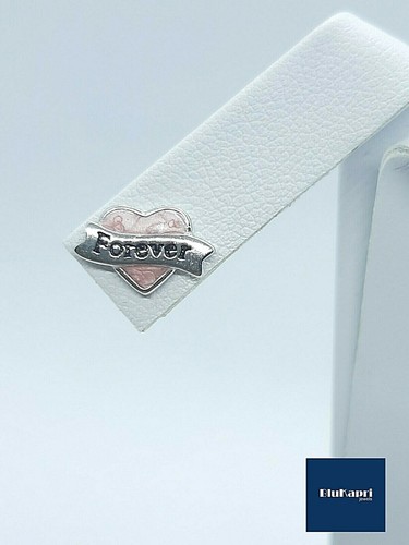 Orecchino Donna in argento 925 cuoricini smalto rosa - Foto 3 di 7