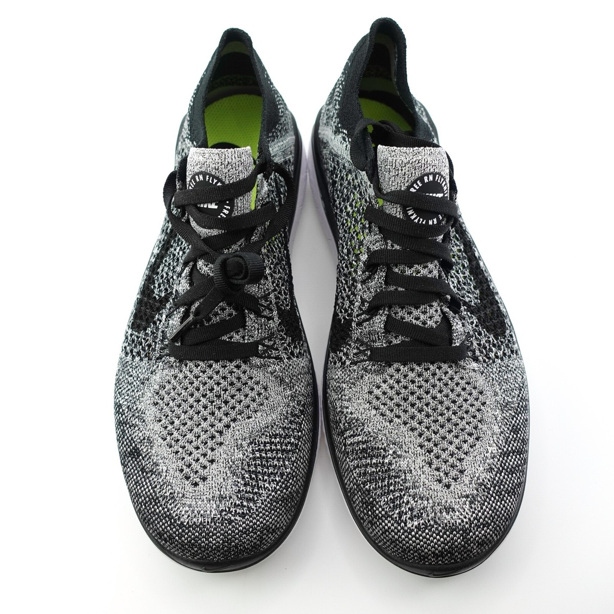 Nike Free RN Flyknit 2018 Running Shoes Black White Oreo  display picture 2