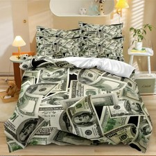 Lots of Hundred Dollar Bills Money Duvet Cover Double Bedding Set Pillowcase