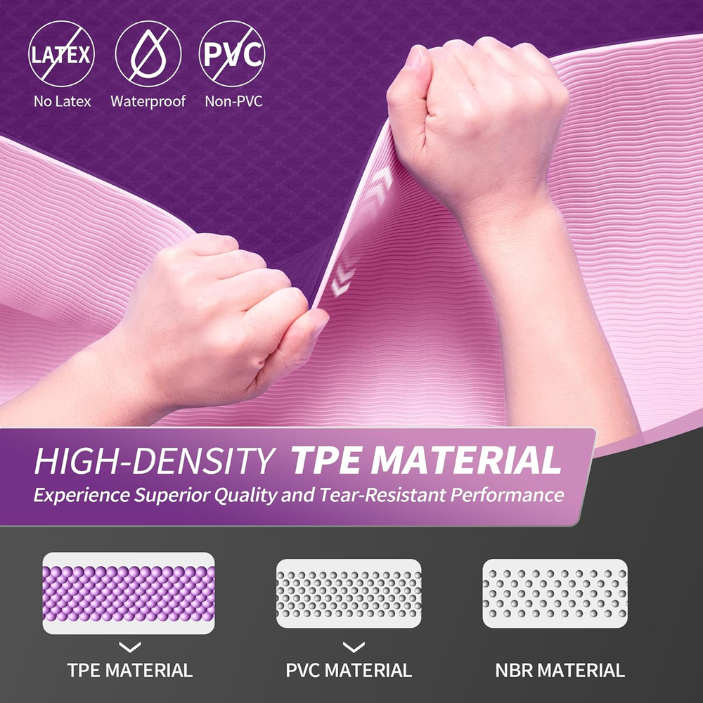 Extra Thick 1/3 1/4 2/5 Inch Non-Slip Yoga Mat for Women Men Kids