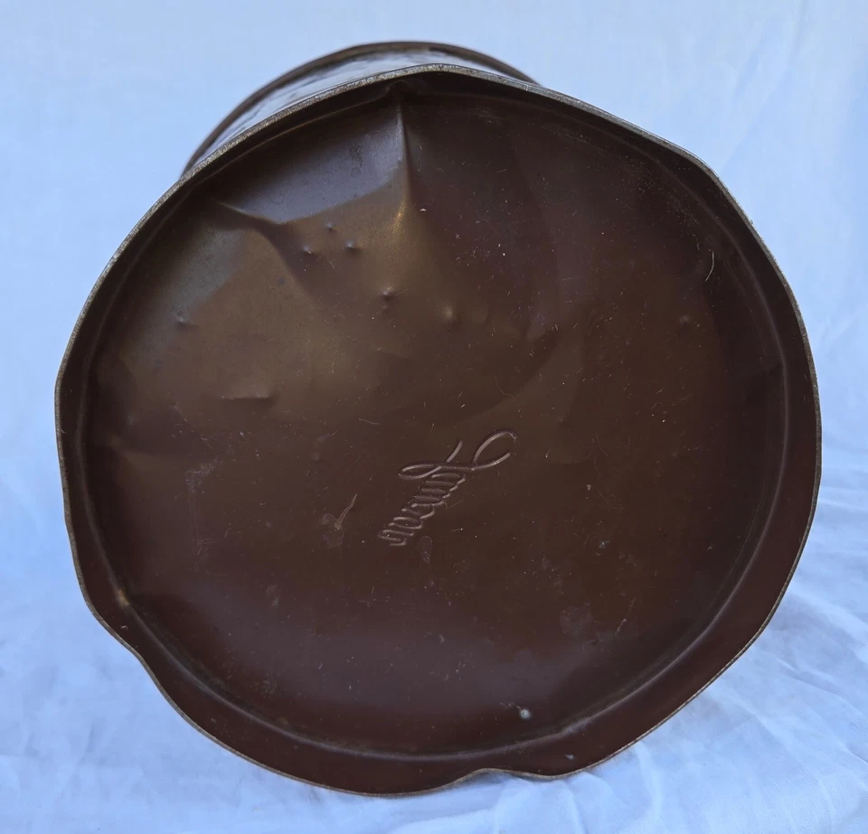 Cesta de basura metálica industrial Lawson 15" MCM escuela oficina cubo de basura marrón Foto 2 de 4