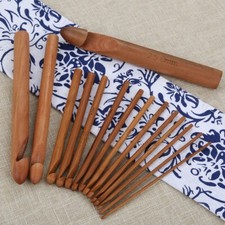 Crochet Hooks Wooden Bamboo Needles 15/20CM 3-25mm 15pcs/set Yarn Knitting Hooks