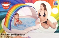 Wehncke / Happy People Pool Mit Regenbogen Sonnendach Planschbecken Ca.149X124Cm